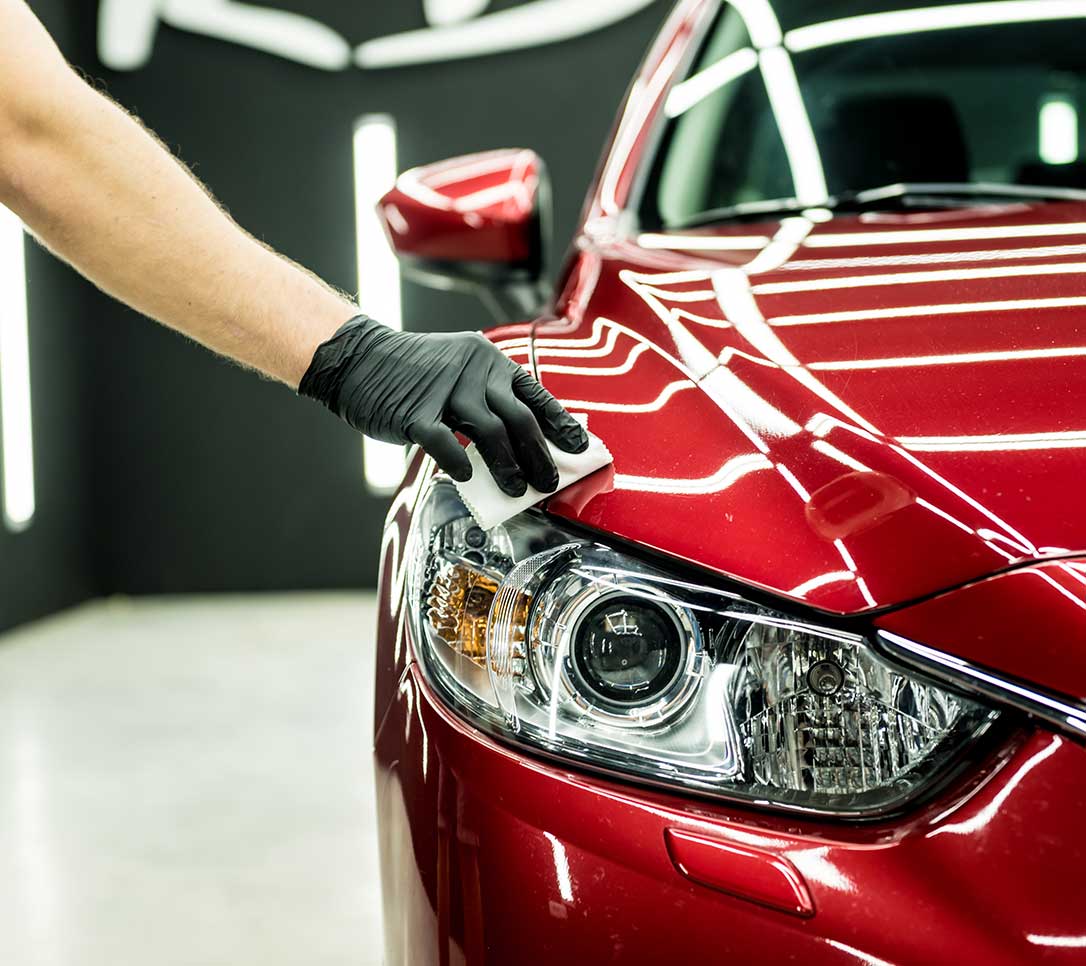 scratch repair on a red car